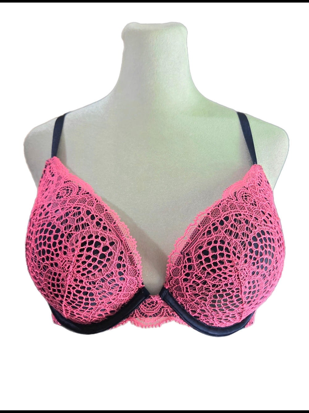 Victoria's Secret Very Sexy Plunge Push-Up Bra Add 1.5 Cups Bra Pink & Navy